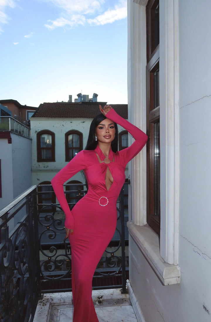 EYY Women Fuchsia Window Detail Long Dress - North Charleston