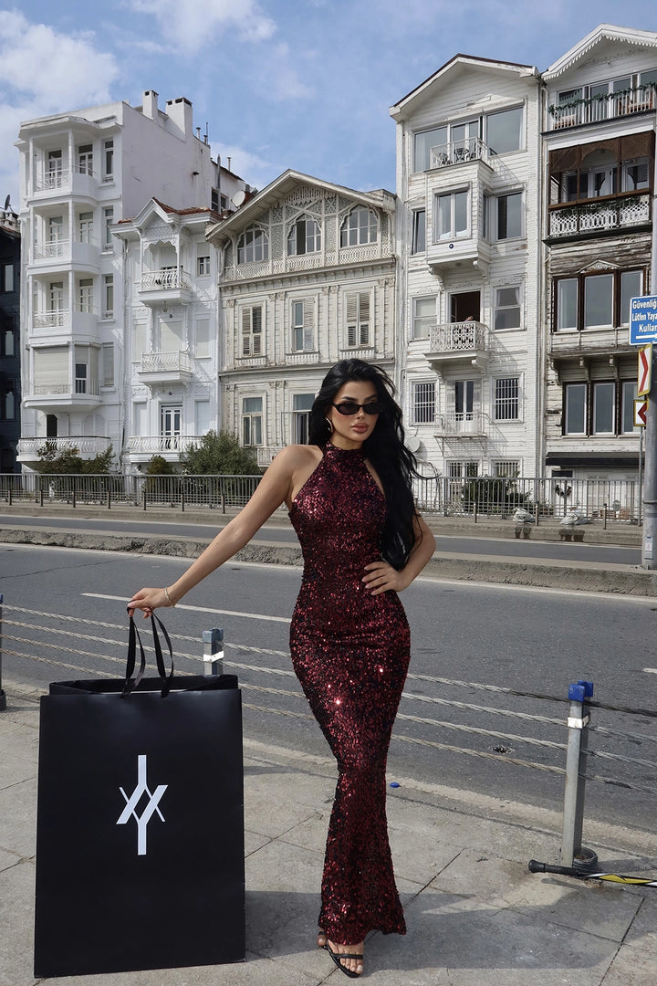 EYY Women Fuchsia Shion Sequined Dress - Târgu Jiu