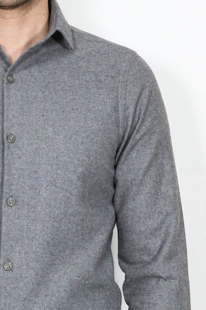 WSS Plain Slim Fit Grey Men Lumberjack Men Shirt  - Alytus