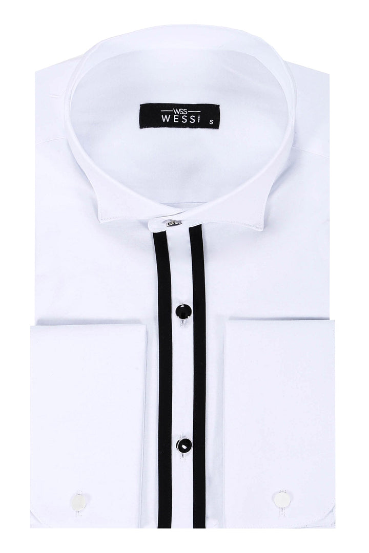 WSS Button Detailed White Formal Shirt  - Singen