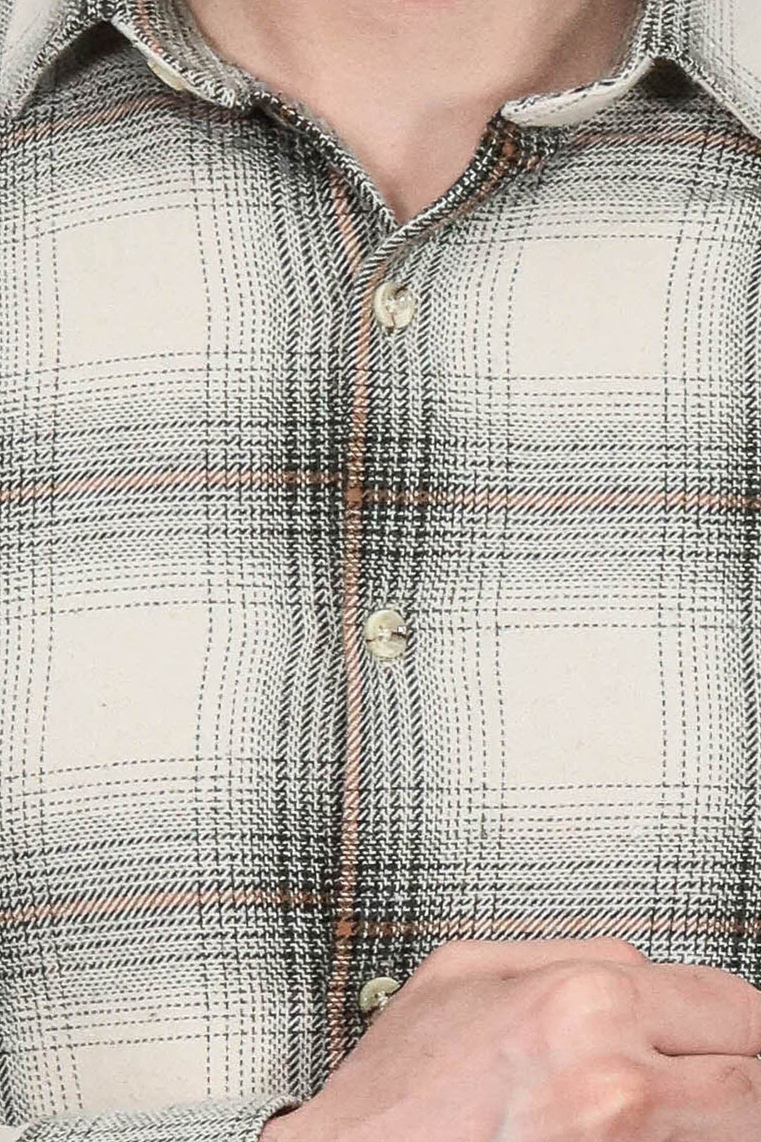WSS Checked Beige Men Lumberjack Shirt  - South Shields