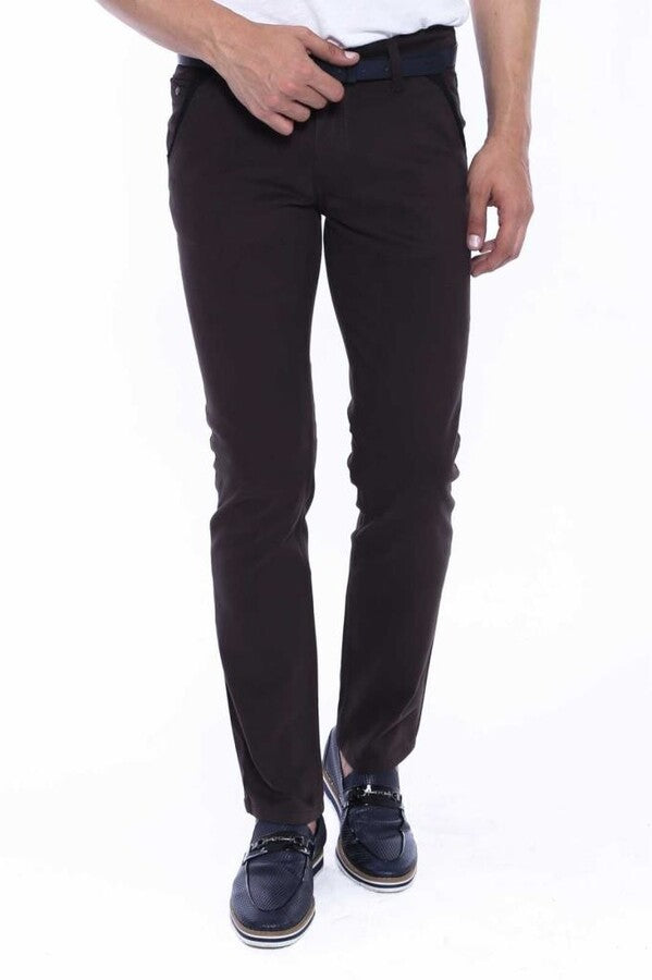 WSS Gabardin Dark Brown Men Pants  - Nichelino