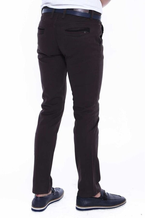 WSS Gabardin Dark Brown Men Pants  - Nichelino