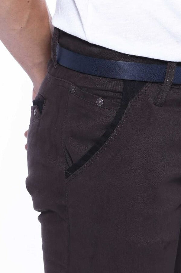 WSS Gabardin Dark Brown Men Pants  - Nichelino
