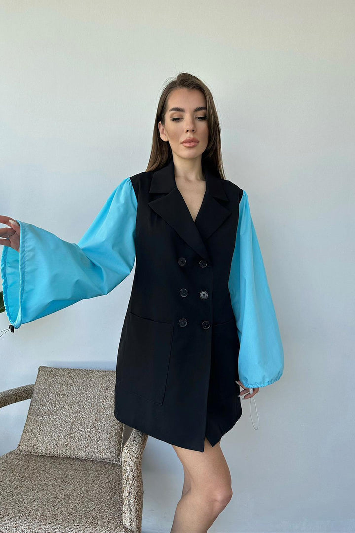 ELS Pomegranate Jacket Dress - Blue - Juan Rodríguez Clara