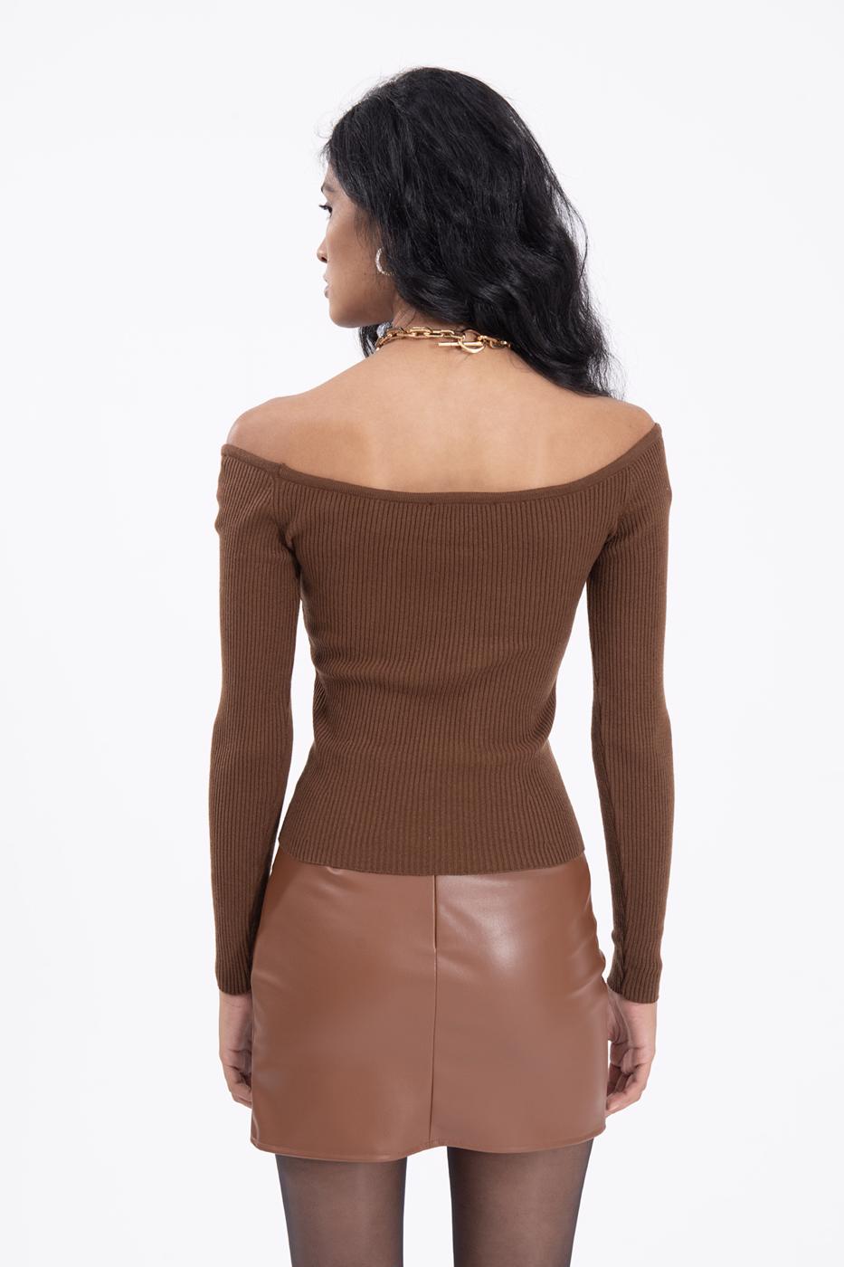 BSL Women Wide neck knitted top - Waldorf