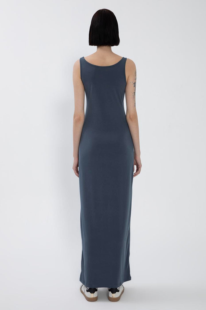 BSL Women Wide Collar Sleeveless Maxi Slim Fit Dress - Peterborough
