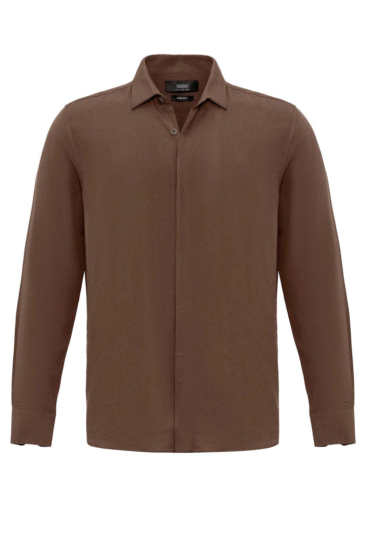 ANT Hidden Button Linen Blend Men's Shirt - Norwalk
