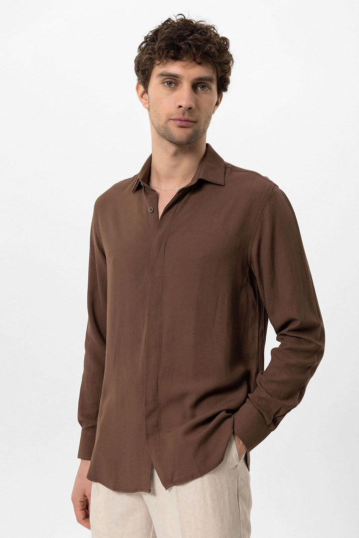 ANT Hidden Button Linen Blend Men's Shirt - Norwalk