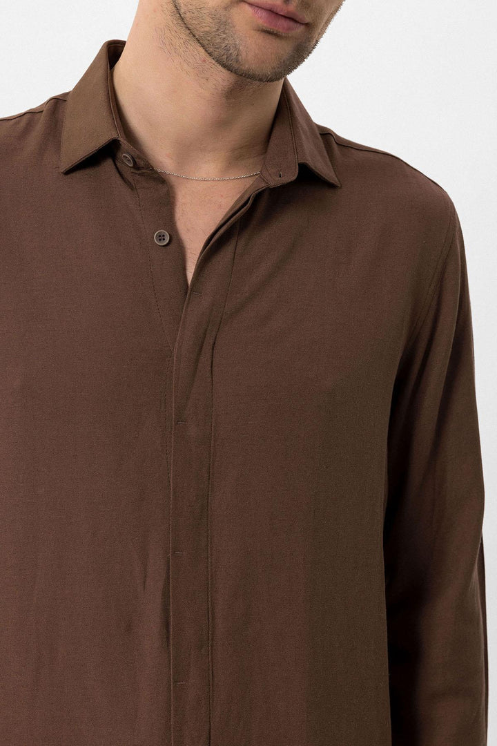 ANT Hidden Button Linen Blend Men's Shirt - Norwalk