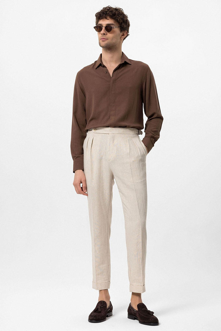 ANT Hidden Button Linen Blend Men's Shirt - Norwalk