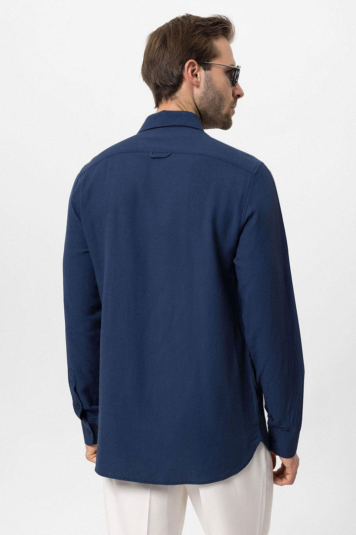 ANT Hidden Button Linen Blend Men's Shirt - Canberra