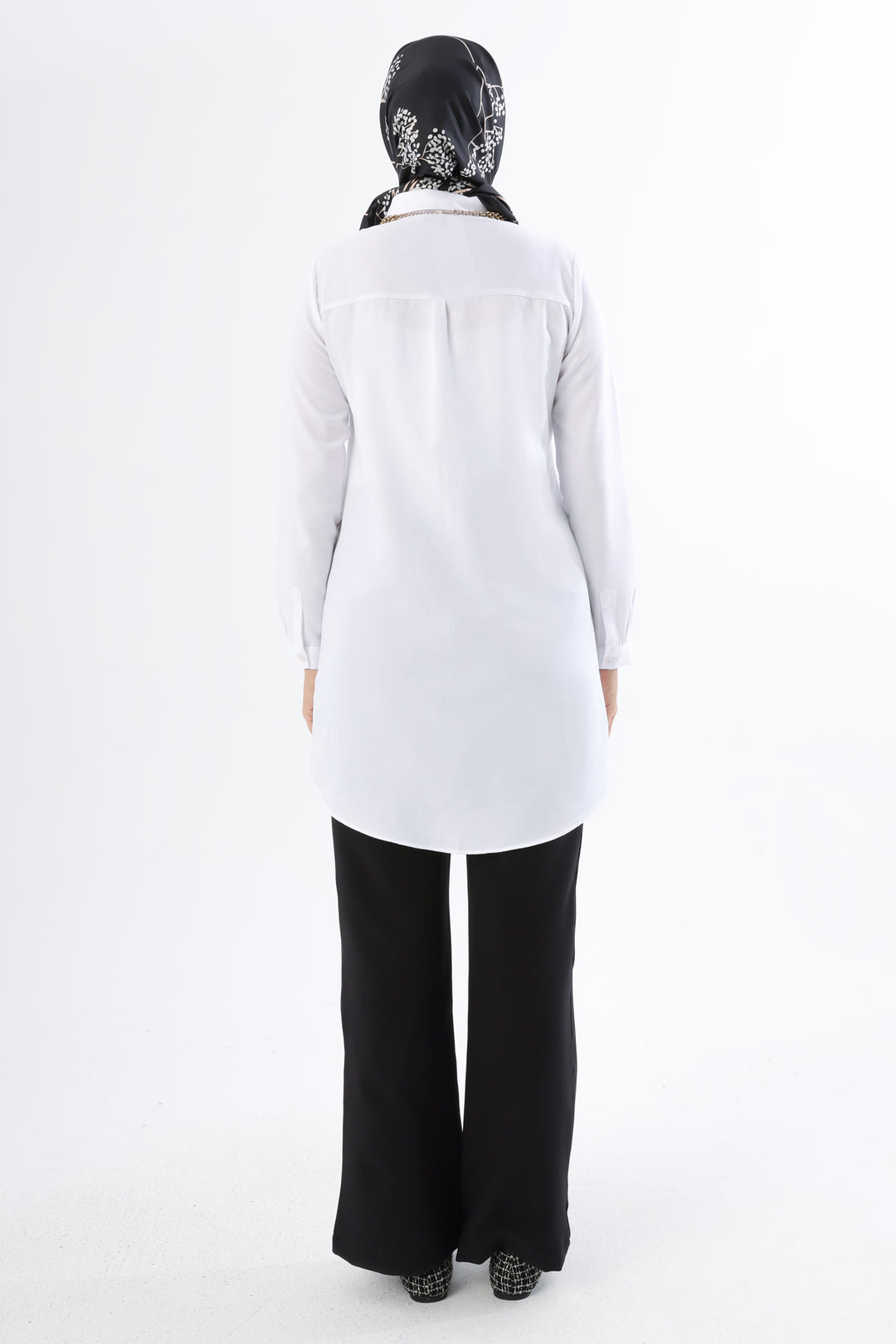 TLD Women Allday White Hidden Snap Shirt Tunic - Marcianise