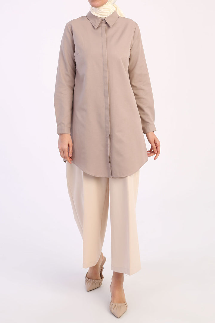 TLD Women Allday Mink Hidden Snap Shirt Tunic - Córdoba