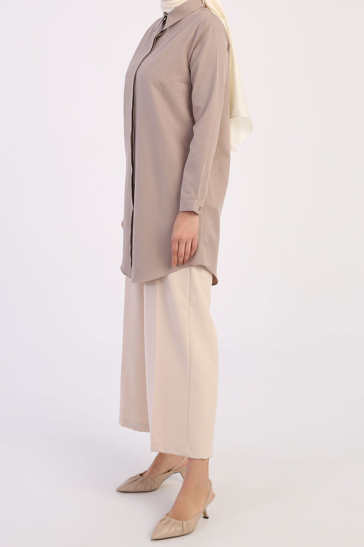 TLD Women Allday Mink Hidden Snap Shirt Tunic - Córdoba