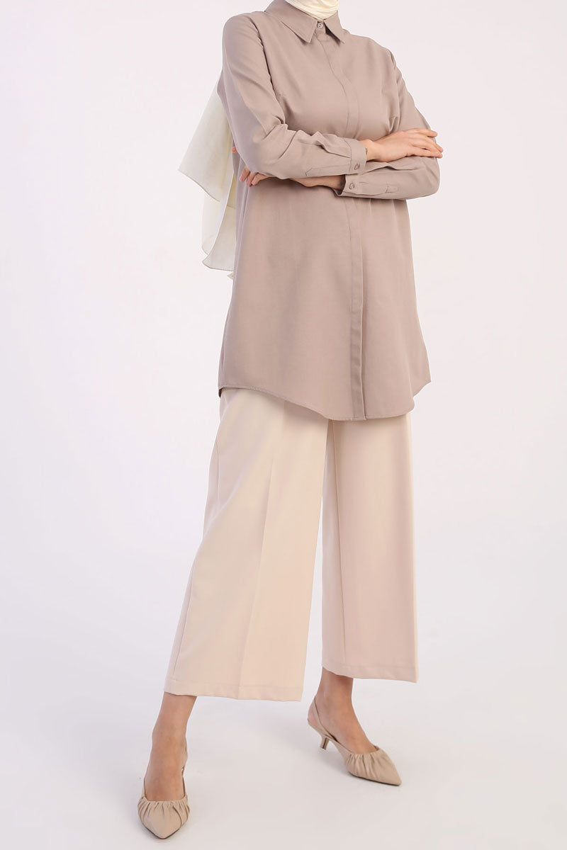 TLD Women Allday Mink Hidden Snap Shirt Tunic - Córdoba