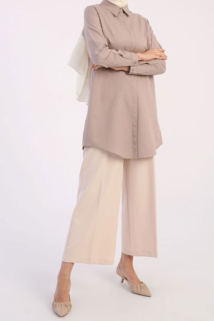 TLD Women Allday Mink Hidden Snap Shirt Tunic - Córdoba