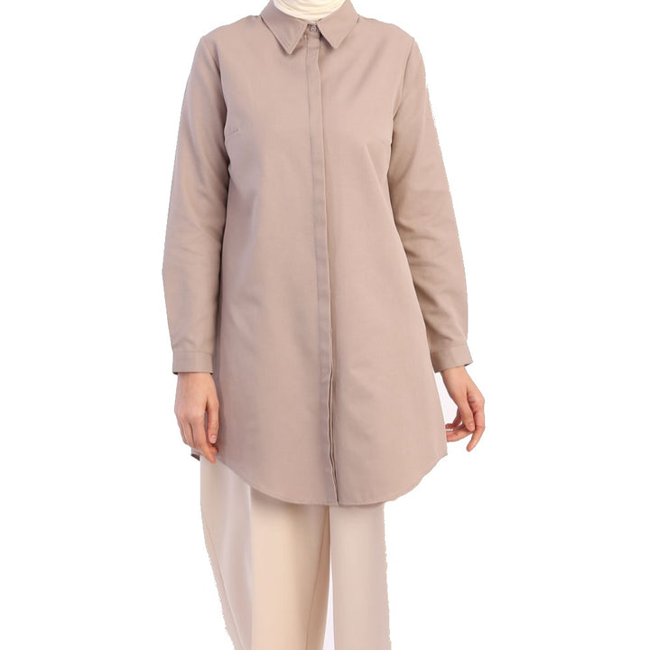 TLD Women Allday Mink Hidden Snap Shirt Tunic - Córdoba