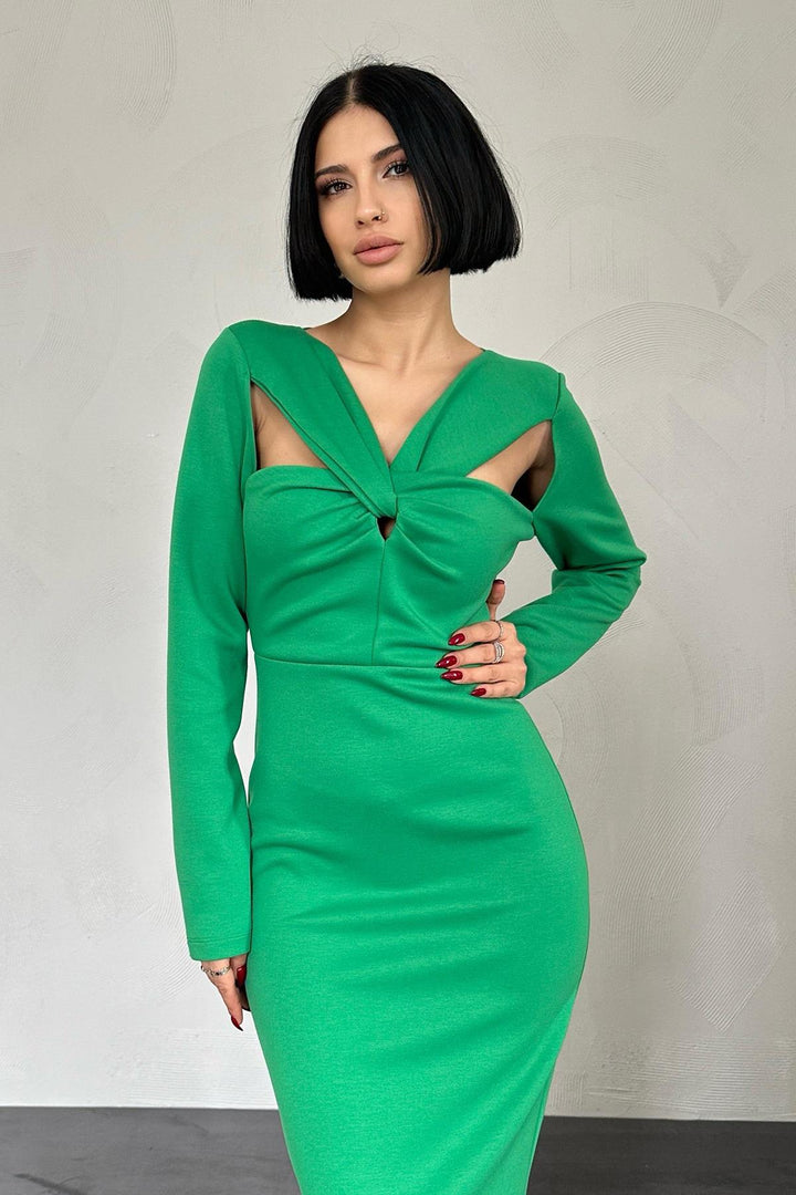 ELS Twisted Chest Dress - Green - Pinto