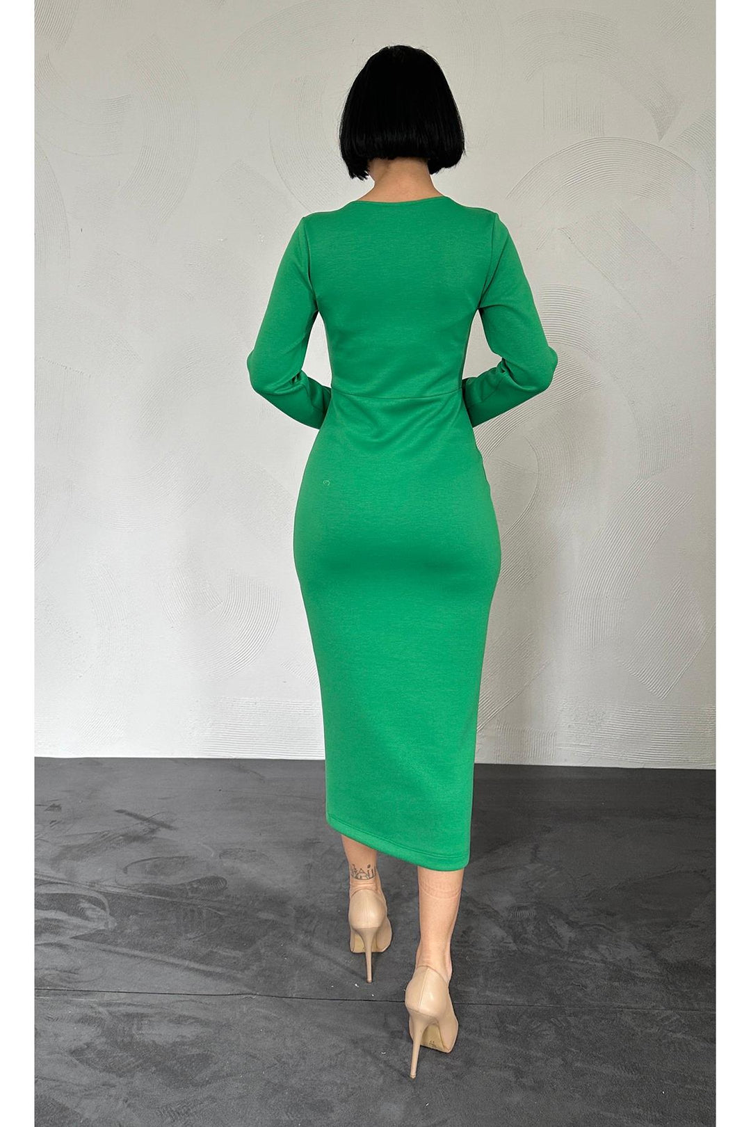 ELS Twisted Chest Dress - Green - Pinto