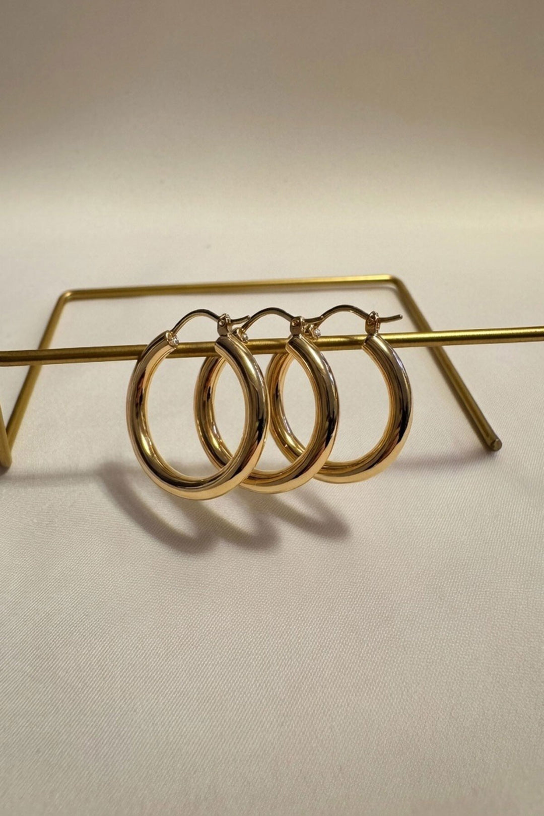 Gold 3 Lü Halka Küpe - Gilbert