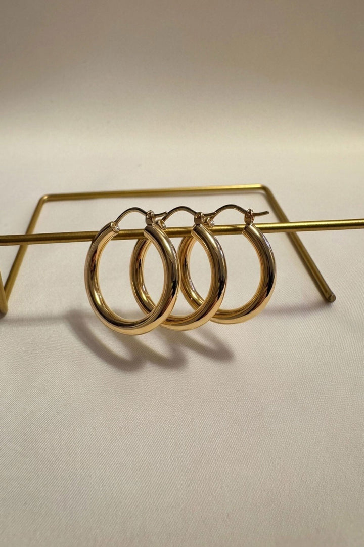 Gold 3 Lü Halka Küpe - Gilbert
