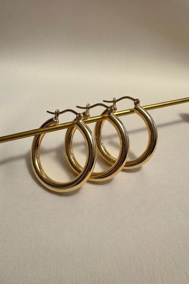Gold 3 Lü Halka Küpe - Gilbert