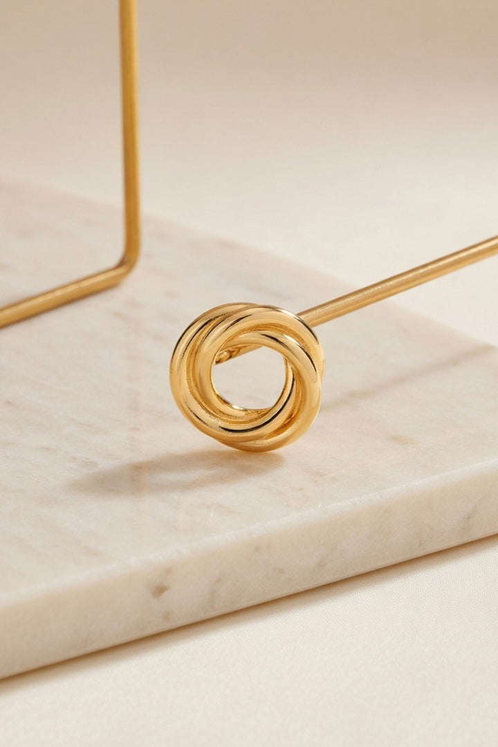 Gold Burgu Detaylı Yuvarlak Mini Halka Küpe - Ascoli Piceno