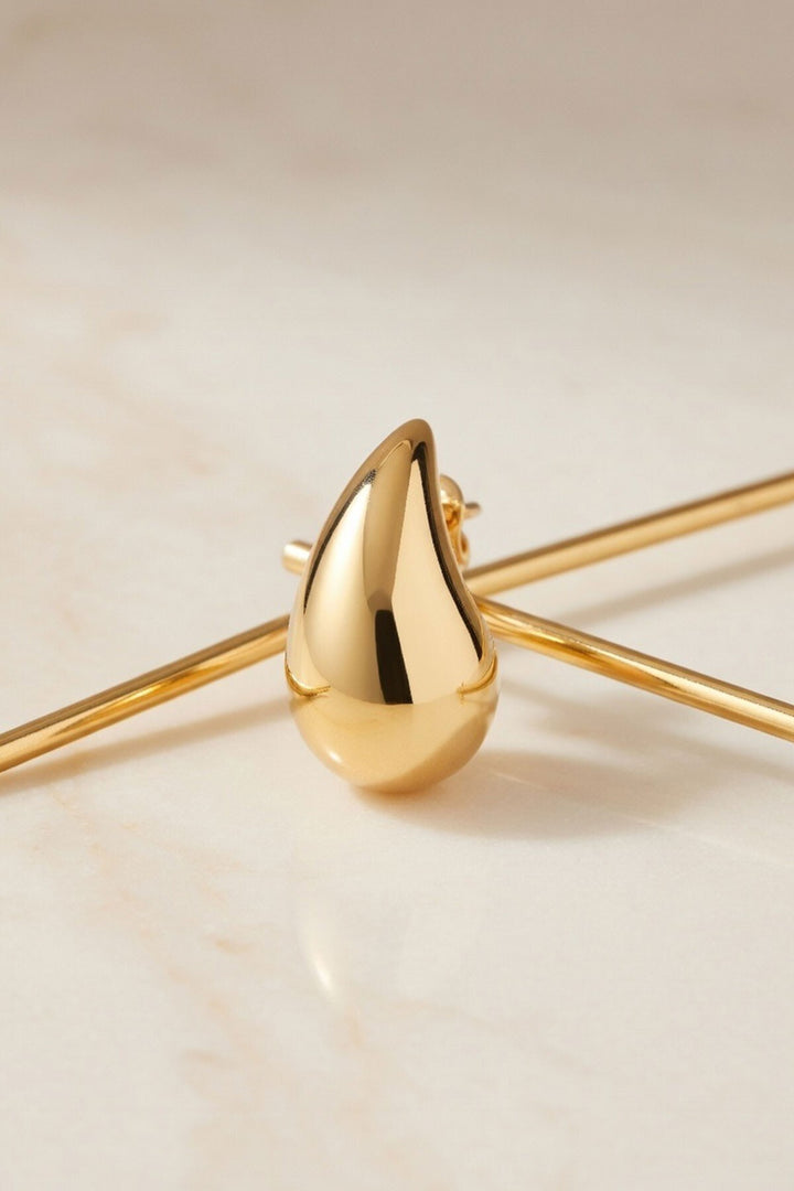 Gold Damla Model Küpe - Menifee