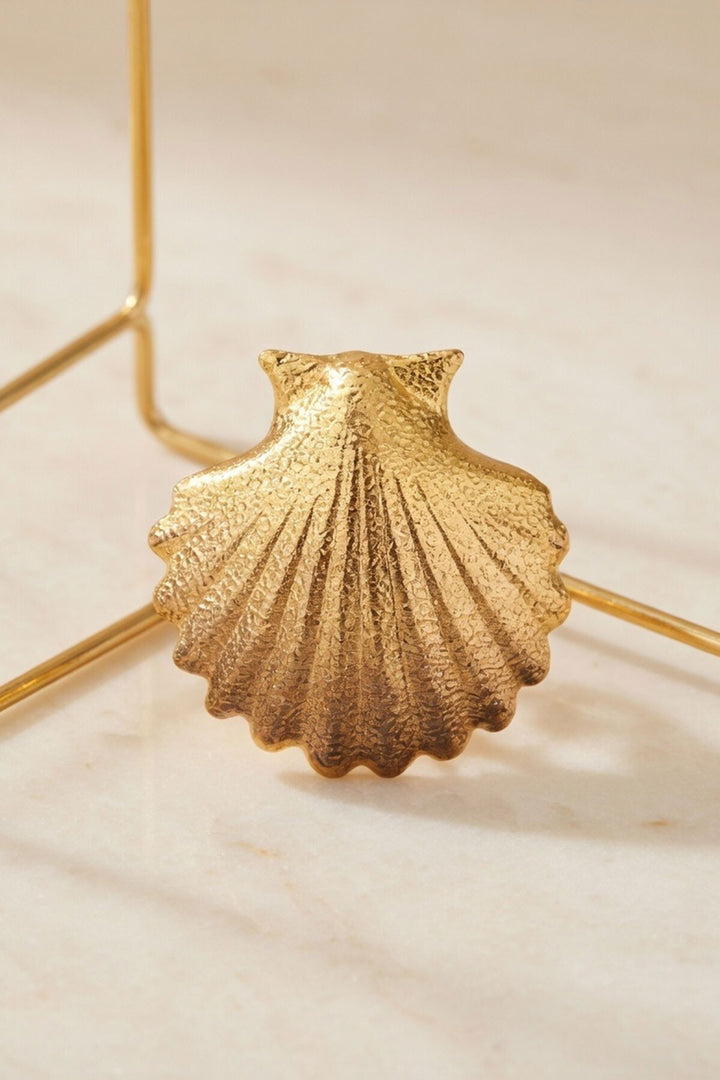 Gold İstiridye Kabuk Tasarım Küpe - Croydon