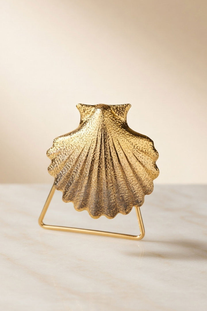 Gold İstiridye Kabuk Tasarım Küpe - Croydon
