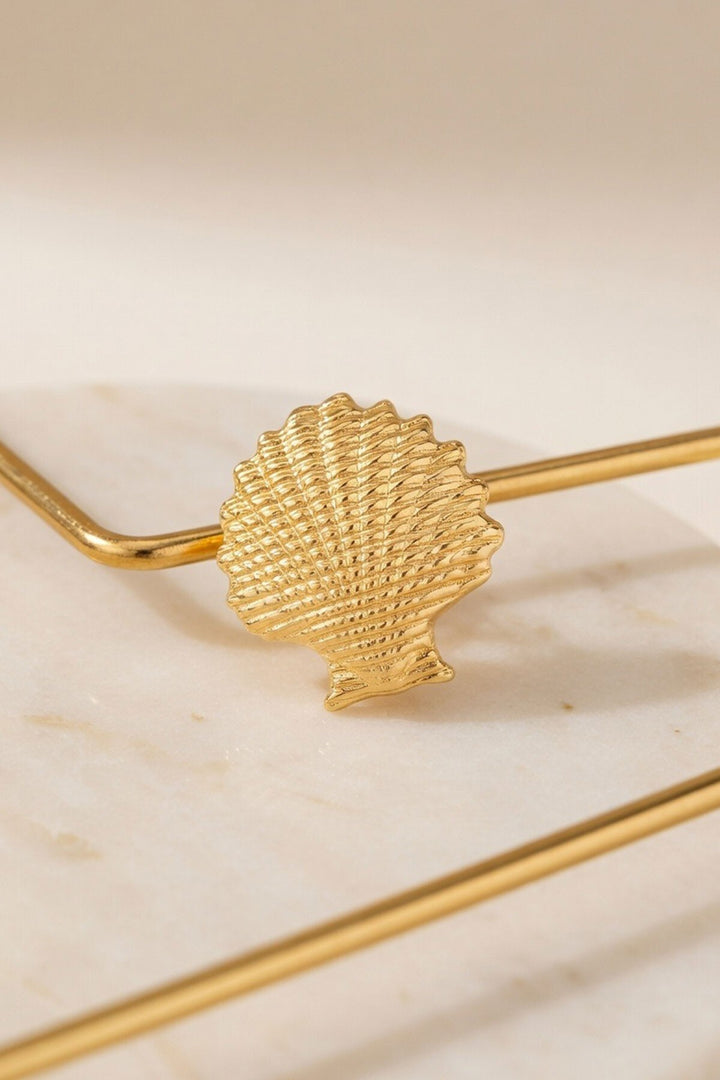 Gold Mini İstiridye Kabul Tasarım Küpe - Châtelet