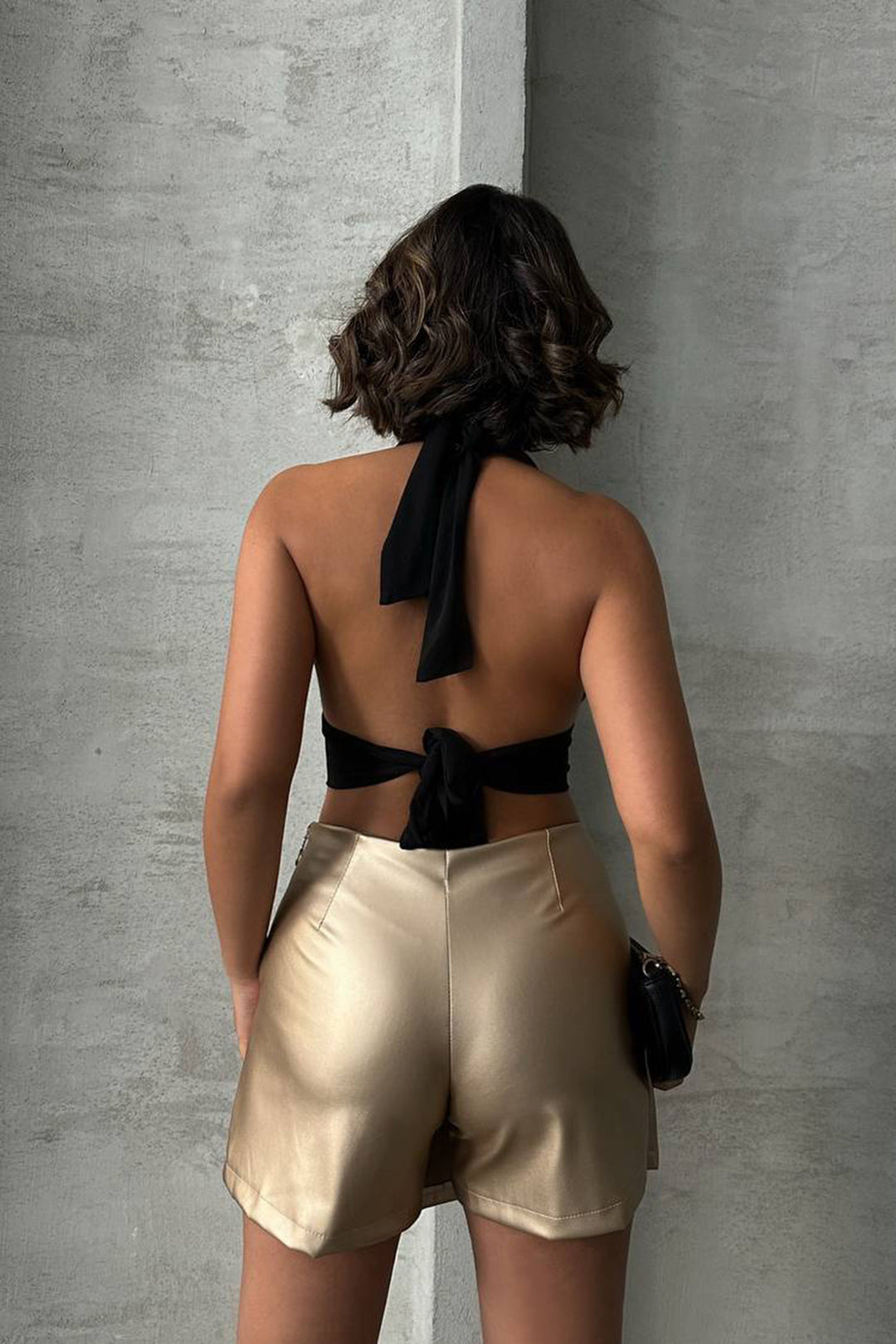 Gold Slit Shorts Skirt BCHN-25260018 - West Jordan