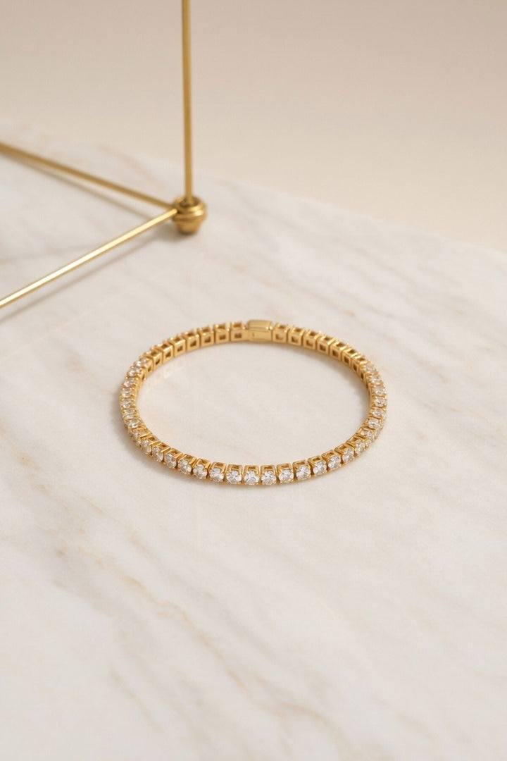 Gold Zirkon Taşlı Klipsli Bileklik - Rancho Santa Margarita