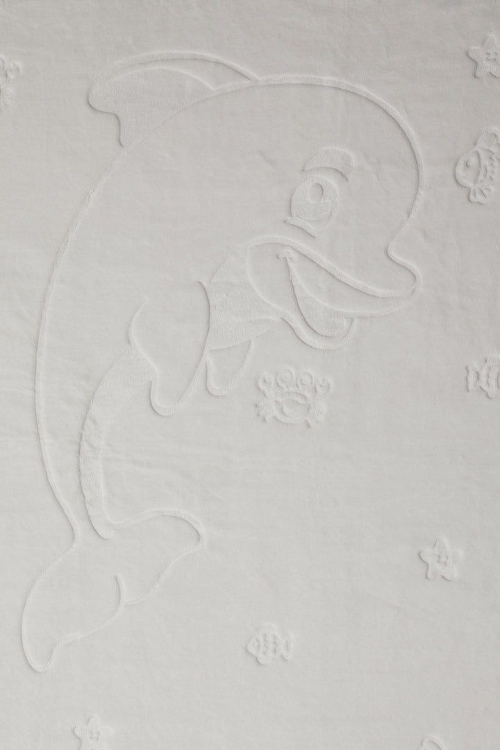 BRE Golden Golden Newborn Baby Blanket Embossed Embossed Dolphin Printed Standard, Light Grey - Calumet City