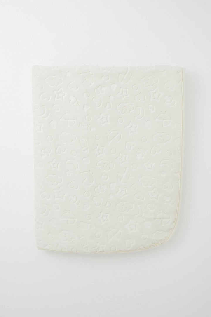 BRE Golden Golden Newborn Baby Blanket Embossed Embossed Pattern Standard, Ecru - Tienen
