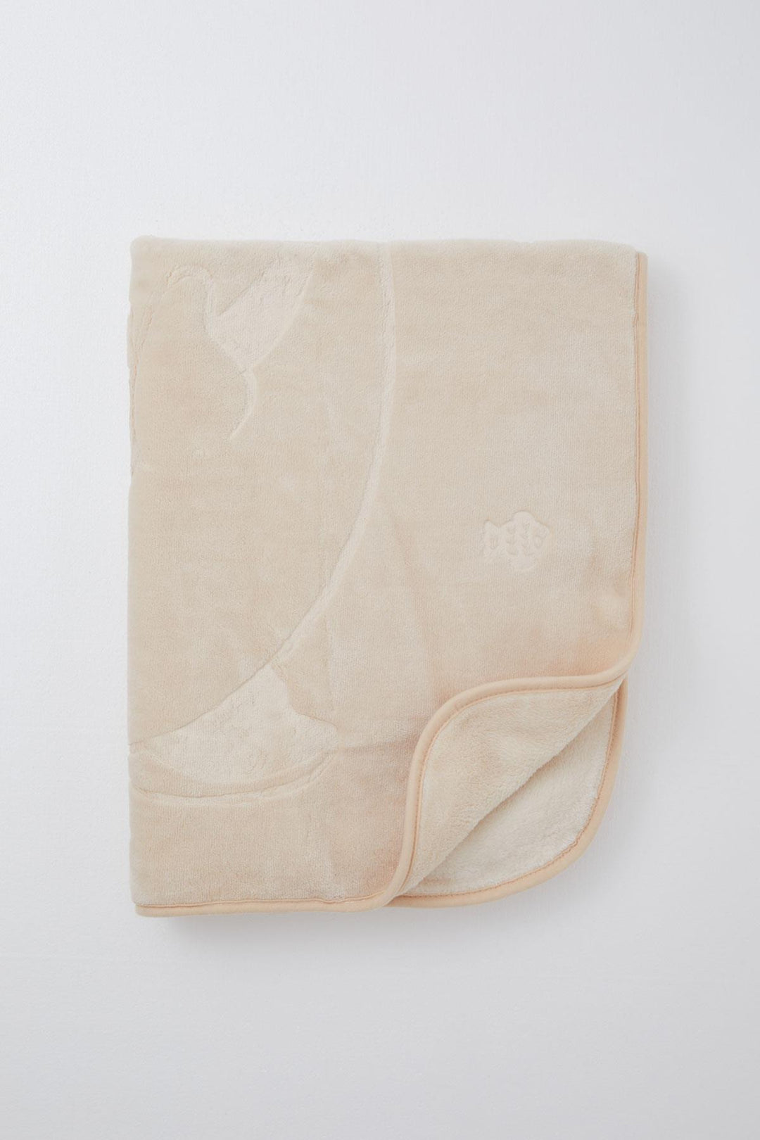 BRE Golden Golden Newborn Baby Blanket Embossed Embossed Monkey Printed Standard, Beige - Tinley Park