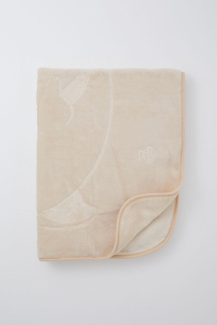 BRE Golden Golden Newborn Baby Blanket Embossed Embossed Monkey Printed Standard, Beige - Tinley Park