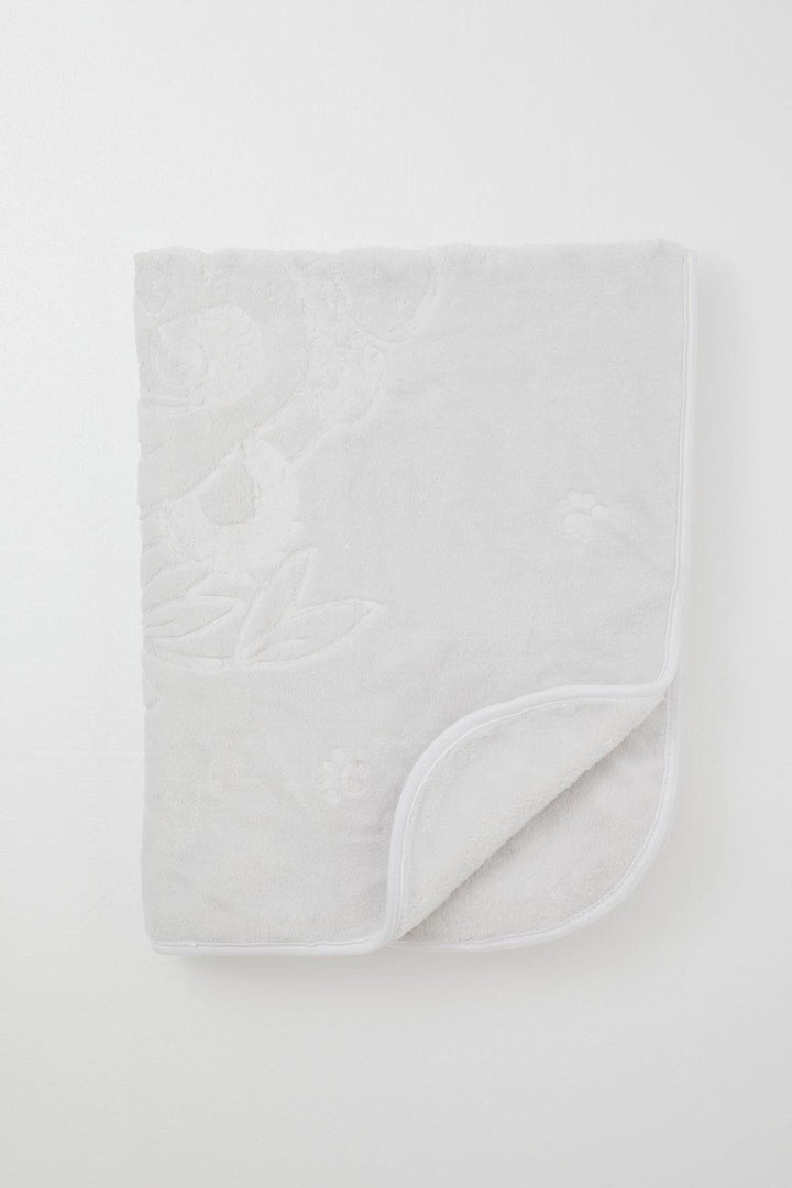 BRE Golden Golden Newborn Baby Blanket Embossed Embossed Monkey Printed Standard, Light Grey - McMinnville