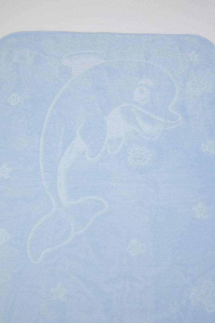 BRE Golden Golden Newborn Baby Blanket Embossed Embossed Monkey Printed Standard, Blue - St. Joseph