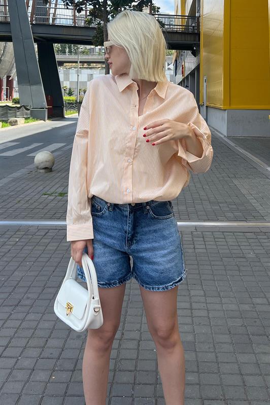 MDX Yellow Striped Over Fit Shirt Mg1525 - South San Francisco