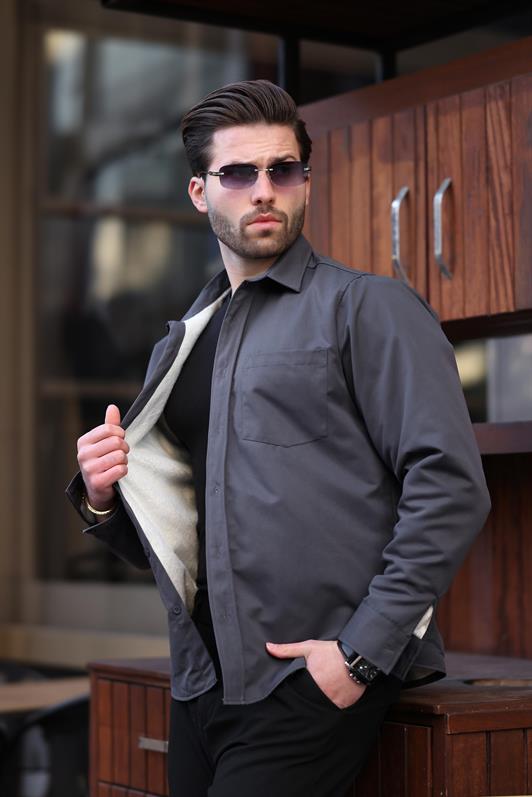 MDX Charcoal Inside Fleece Men's Shirt E6759 - Barneveld