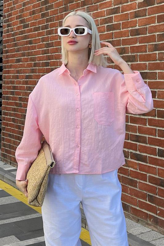 MDX Pink Striped Oversized Women's Shirt MG2093 - Country Club