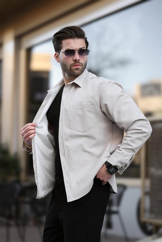 MDX Beige Inside Fleece Men's Shirt E6759 - Scarborough