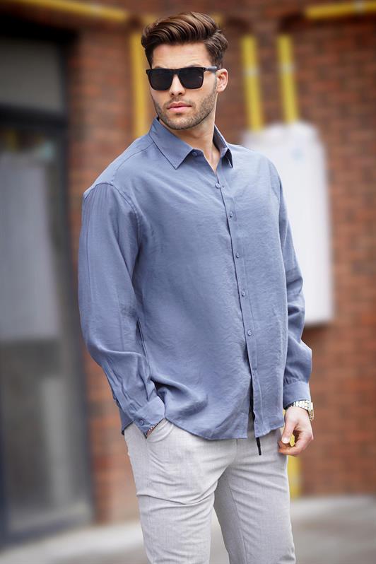 MDX Smoke Long Sleeve Oversized Men's Shirt 6733 - Edison