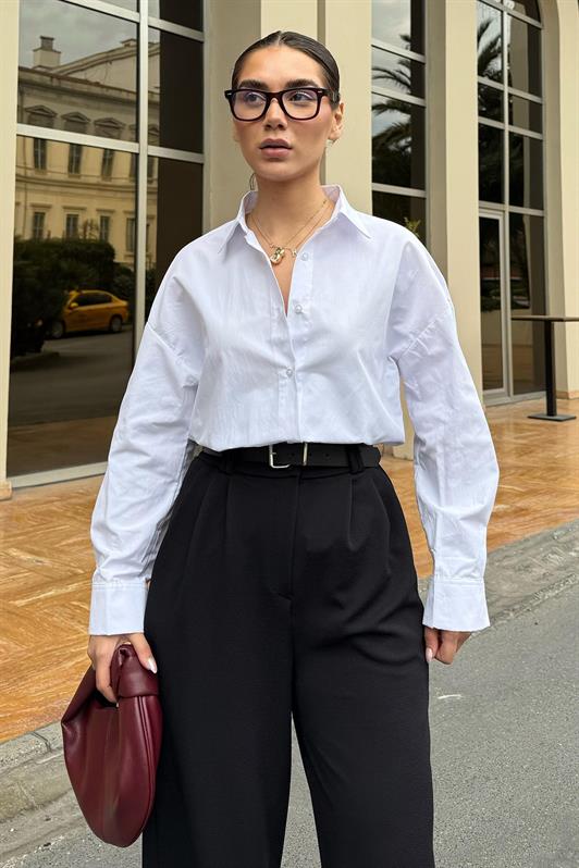 MDX White Basic Women's Shirt Mg2355 - Aloha