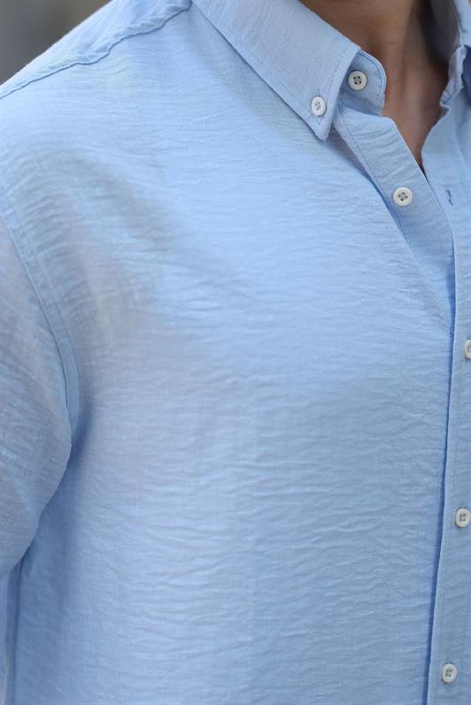 MDX Bebe Mavisi Uzun Kollu Oversize Erkek Gömlek 6735 - Progreso