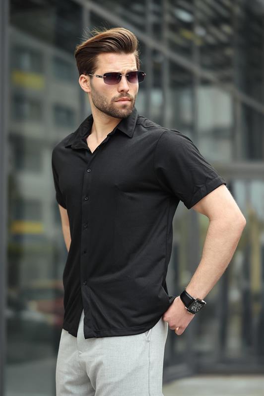 MDX Black Basic Short Sleeve Men's Shirt E6760 - Slidell