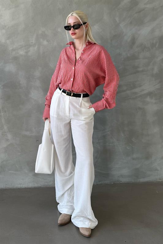 MDX Tile Striped Oversized Women's Shirt Mg2327 - Simferopol