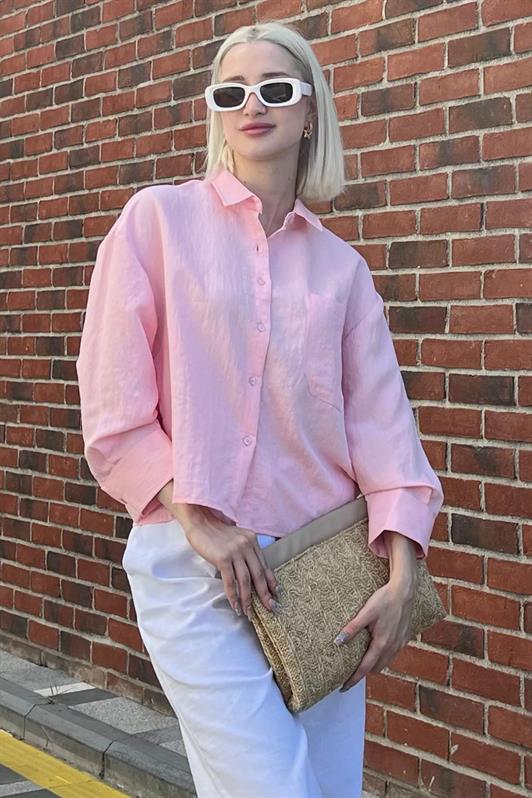 MDX Pink Striped Oversized Women's Shirt MG2093 - Country Club